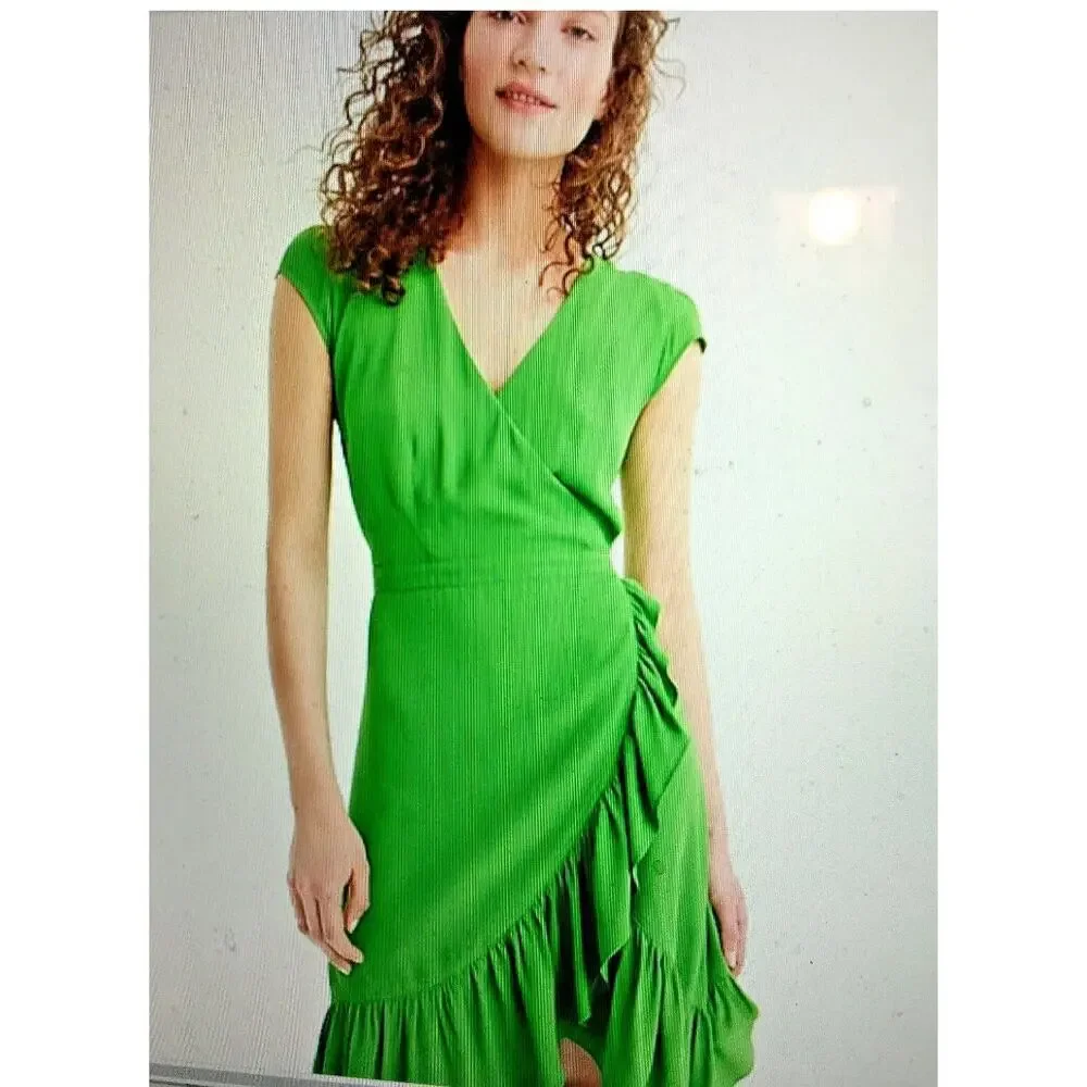 J Crew Faux Wrap Ruffle Dress Size 00